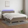 VidaXL Slat Bed Base with Mattress and LED, Upholstered Bed, Double Bed, Adult Bed for Interior Bedroom, 3133713