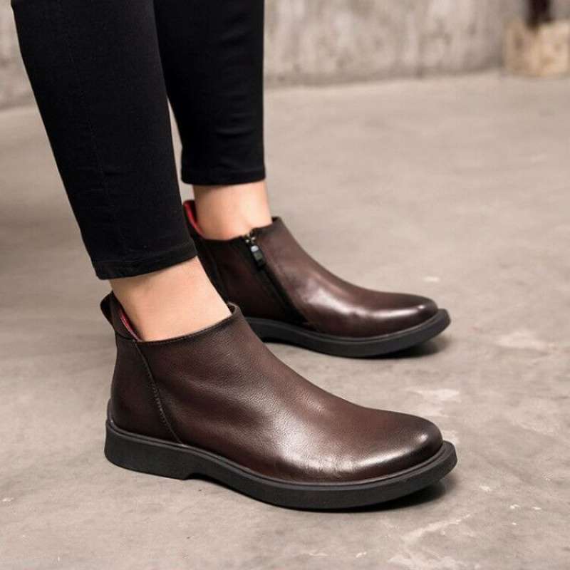 Мужские ботинки из натуральной кожи Классические ботильоны Весна Осень Деловые Короткие ботинки Мужские повседневные ботинки Свадебные ботинки жениха 38 6539₽