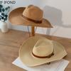 Neue Design Natürliche Papier Western Cowboy Hut 13CM Große Breite Krempe Frauen Männer Sommer Strand Strohhüte Panama Cowgirl jazz Sun Caps