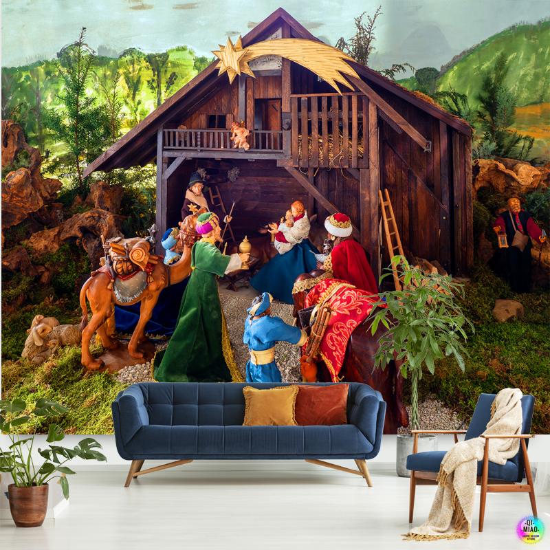 Tapeçaria de natal presépio pendurado na parede jesus anjo páscoa decoração da parede cristo tapeçarias nascimento manjedoura para decoração de casa