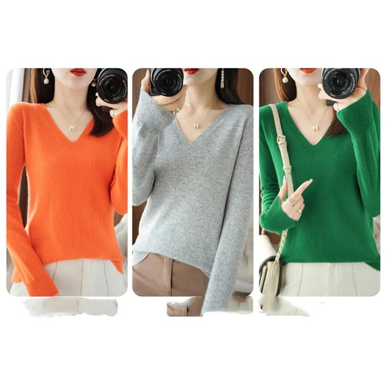 Women's Autumn And Winter Long Sleeved Knitted Top Base Shirt