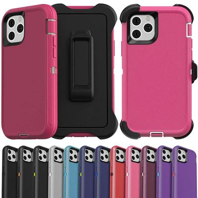 3 In 1 Hybrid Heavy Duty Military Armor Case for IPhone 16 Pro Max 14 13 12 11 Plus X XR XS Max Shockproof Belt Clip Hard Otter Case Box Cover