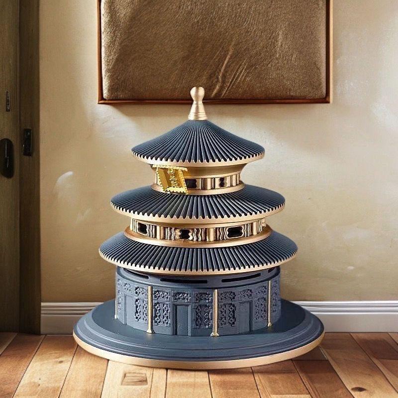 Creative Copper Incense Burners New Chinese Temple Of Heaven Home Indoor Living Room Bedroom Buddhist Hall Decoration Censer 1Pc