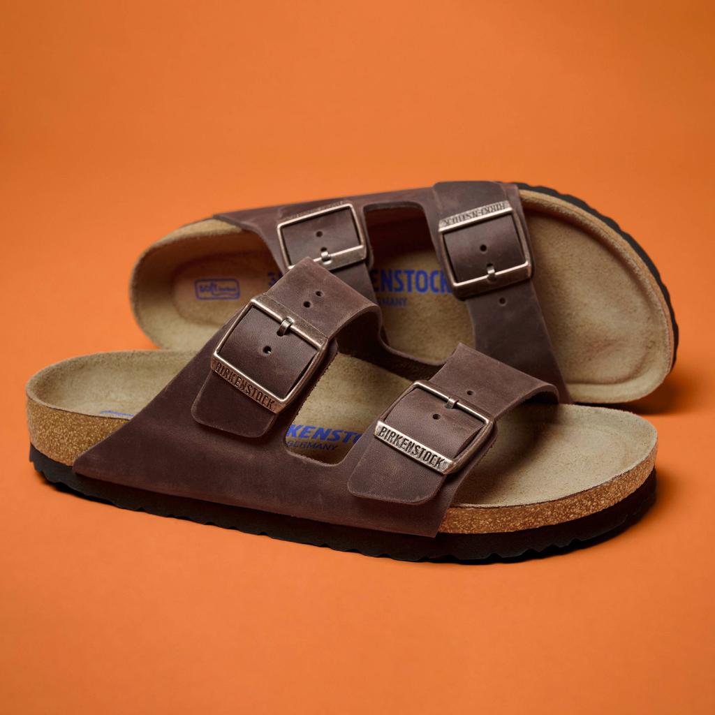 Klapki damskie Birkenstock Arizona Soft Footbed Oiled Leather brązowe narrow wąskie (452763) 35.0