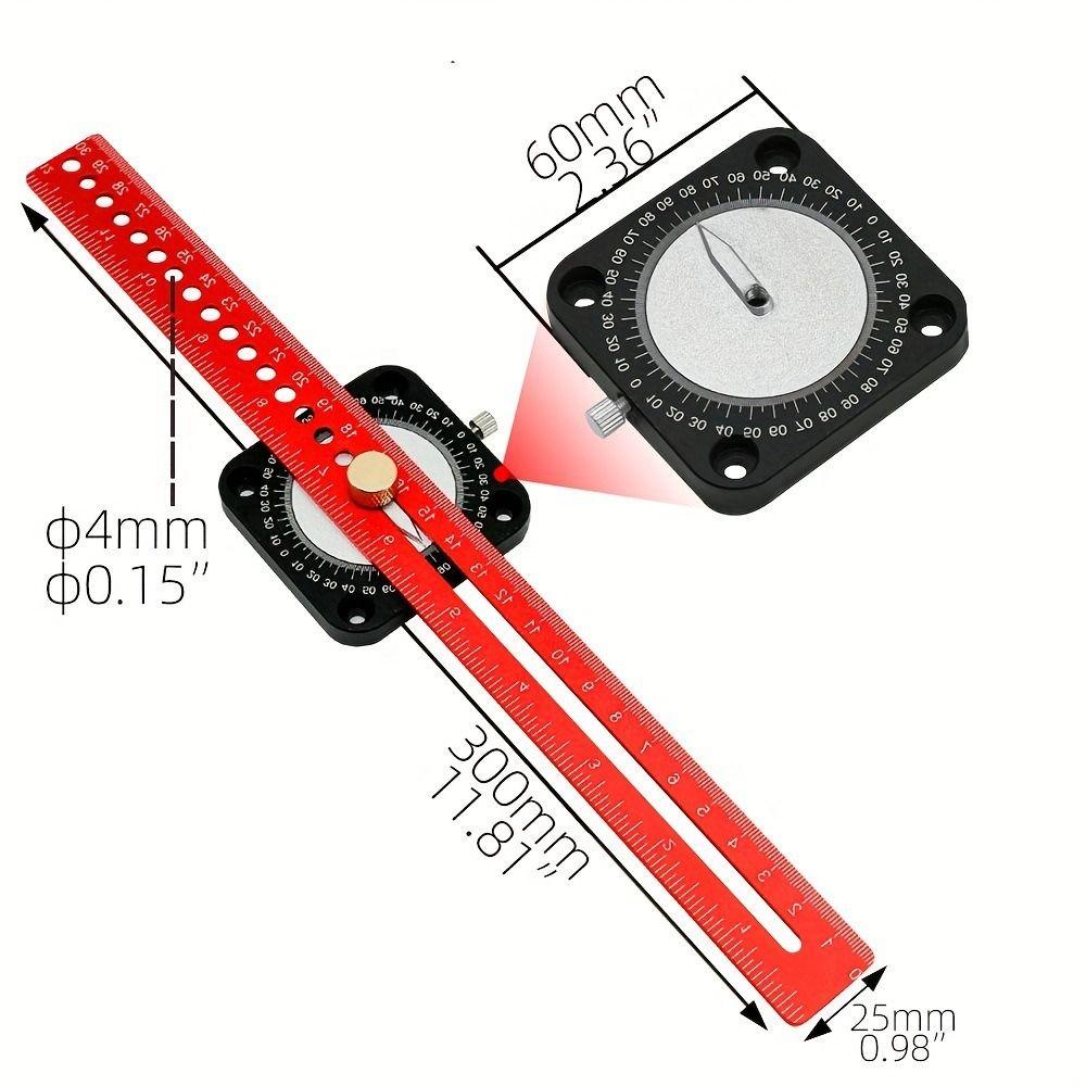 Aluminum Compass Angle Scoring Ruler T-type DIY Measuring Tools Woodworking Scriber Graffiti