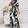 Spring and summer new European and American women's clothing full-body printed wide-leg jumpsuit
