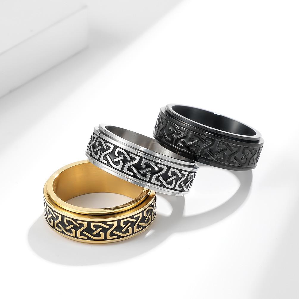 Bagues Celtiques Nœuds Irlandais Vintage Pour Hommes Femmes Viking Acier Inoxydable Rotatif Fidget Anneau Spinner Anxiété Amulette Rétro Bijoux