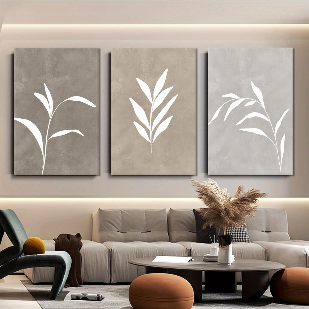 3-piece modern minimalist abstract plant canvas painting Nordic style home living room bedroom wall decoration painting frameles