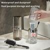 Travel Toothbrush Organizer Portable Toothbrush Organizer With Cover Toothbrush Cup Transparent Stripes Toothbrush Organizer