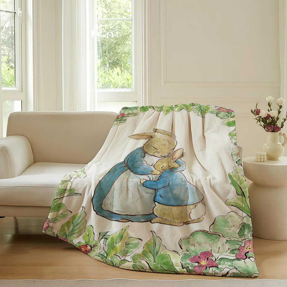 

Cartoon cute P peter R rabbitS Blanket For Sofa Office Bed Plane Travel Sleep Read Relax Camping Soft And Warm 75x90cm