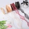 10Yards Organza Solid Color Ribbon 4Cm Wavy Edge Ribbon For For Flower Bouquet Gifts Packaging Party Decorations Diy