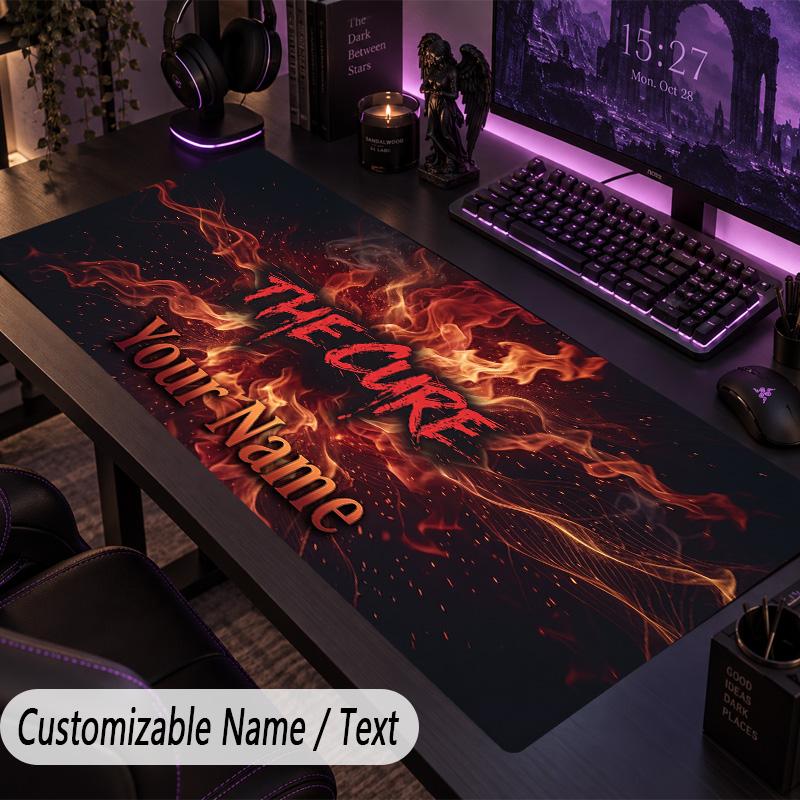 Large Mouse PadThe Cure Custom Name Text Personalized Desk Mat Non Slip Gaming Pad