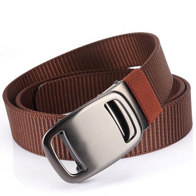 

Men S Belt Cloth Belt Toothless Blue Belt Outdoor Tactical Nylon Belt Student Military Training 120cm темно-коричневого кольору