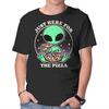Unisex Crew Neck T-Shirt Aliens Love Pizza Graphic Short Sleeve Casual Tee