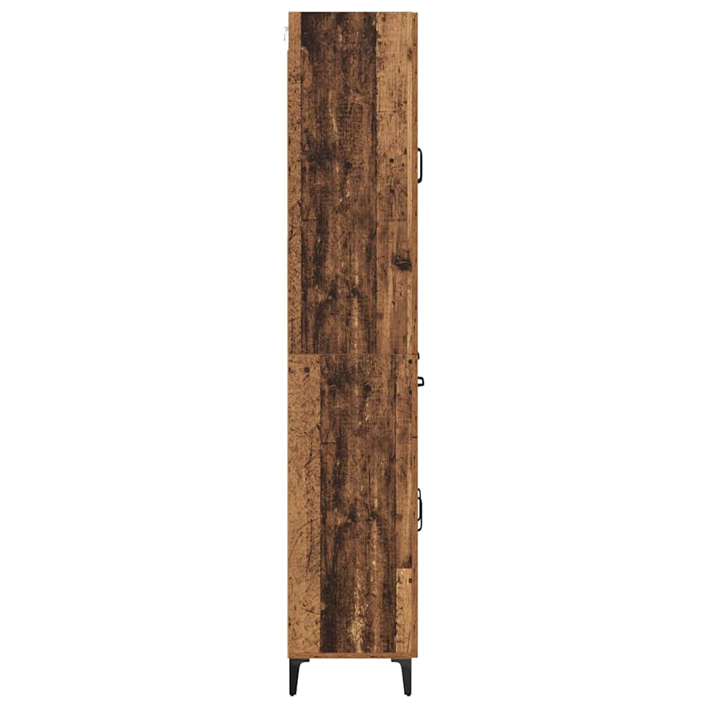 Wall Mounted Highboard Reclaimed Wood Look 69.5 x 34 x 180 cm Particleboard