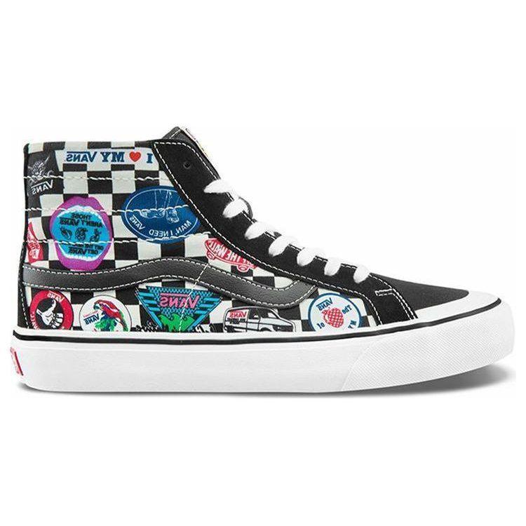 Vans Sk8 Graphic Print Side Stripe High Top Skate Shoes Unisex Sneakers Black VN0A3MV13P0