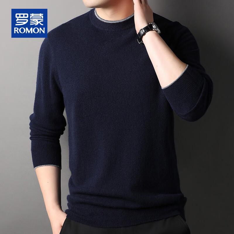 ROMON Men's 100% Pure Cashmere Thickened Pullover Sweater