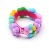 Adjustable Rainbow Flower Pet Collar with Fur Ball - Cute and Soft for Cats and Dogs