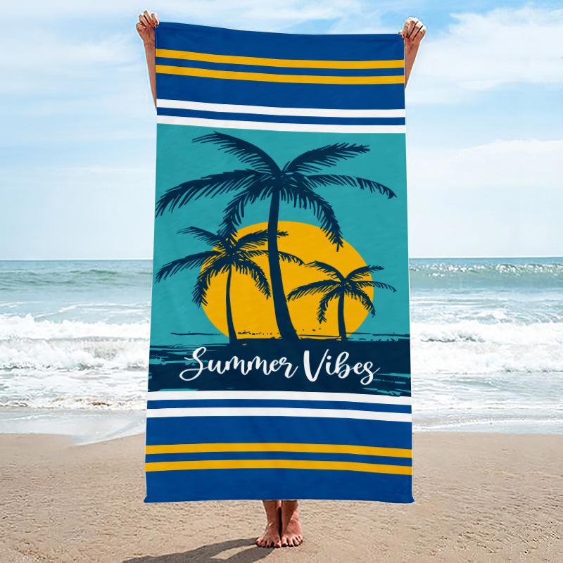 Beach Towel, Bath Towel, Microfiber Towel, Rectangular Beach Mat, Digital Printing Bath Towel, Shawl To Map