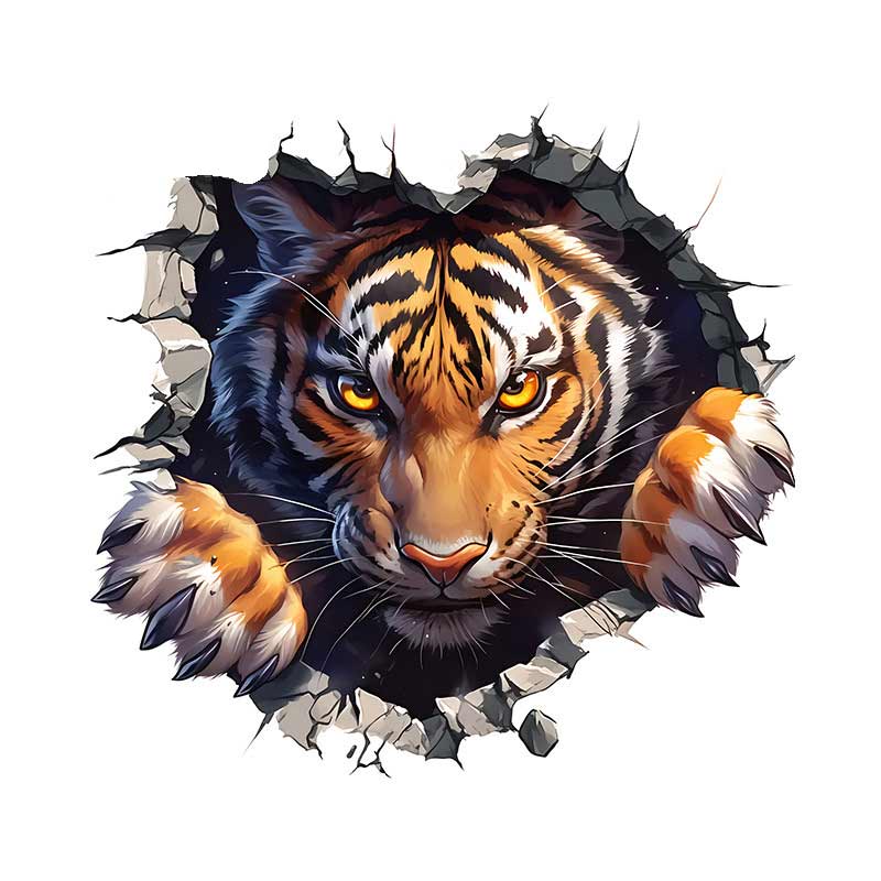 Fierce Tiger Car Sticker Vinyl Decal Waterproof Rear Window Motorcycle Camper Bumper Truck Laptop Decoration X15
