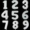 40" White Large Giant Number Age Foil Balloons Helium Air Happy Birthday Party