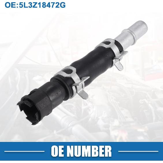 Engine Heater Hose Assembly No.5L3Z18472G HVAC Heater Pipe for Ford Expedition 2007-2010 Rubber Black