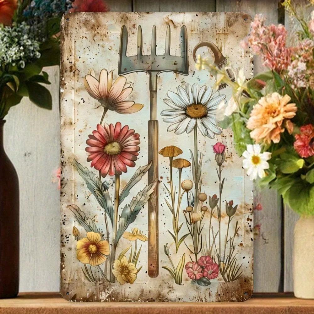 Vintage Metallblumen-Wandkunst, Heimdekorations-Poster