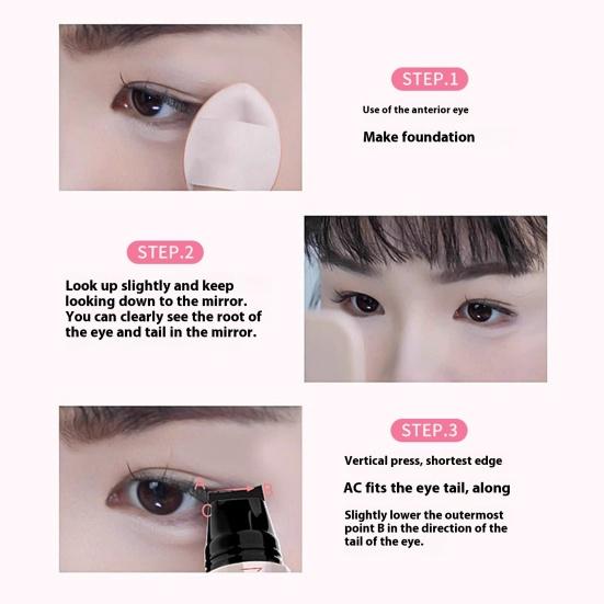 2.1ML Dobbeltsidig Presisjons Eyeliner Stempel Langvarig Vanntett Smudge-sikker Flytende Eyeliner Penn Enkel Cats Eye Mal Sminkeverktøy
