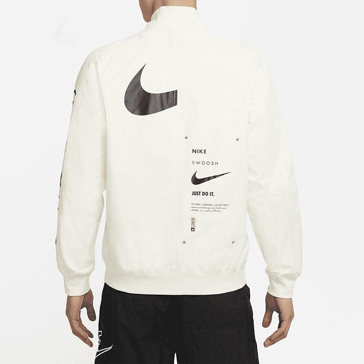 Nike Sportswear Swoosh American Retro Logo Print Jacket Men Outerwear Coconut-Milk-White DJ5368-110