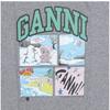 Ganni Women S Short Sleeve Tee Bear Comic Teddy Logo A1050070 920