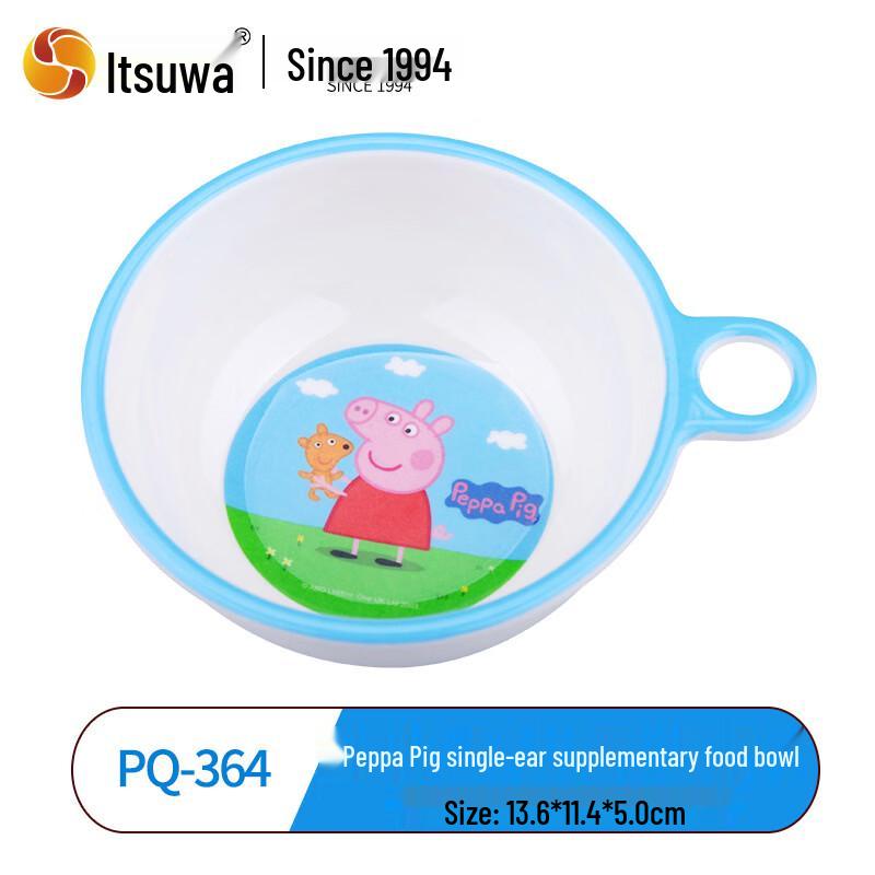Wuhe Peppa Pig Blue Single-Ear Melamine Children s Bowl