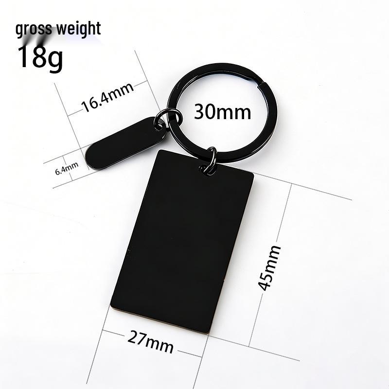 Stainless Steel Engraving Metal Keychain - Rectangular, Laser UV Color Printing, Perfect Festival Gift