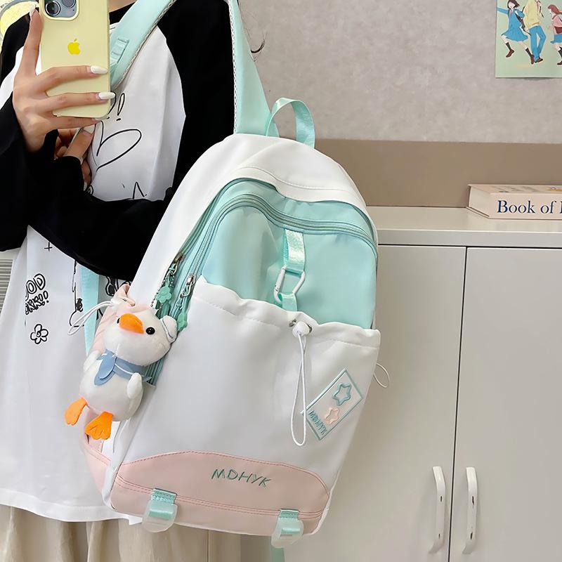 School bag children, elementary school students, girls, junior high school students, cute high school, high value, contrasting color backpack