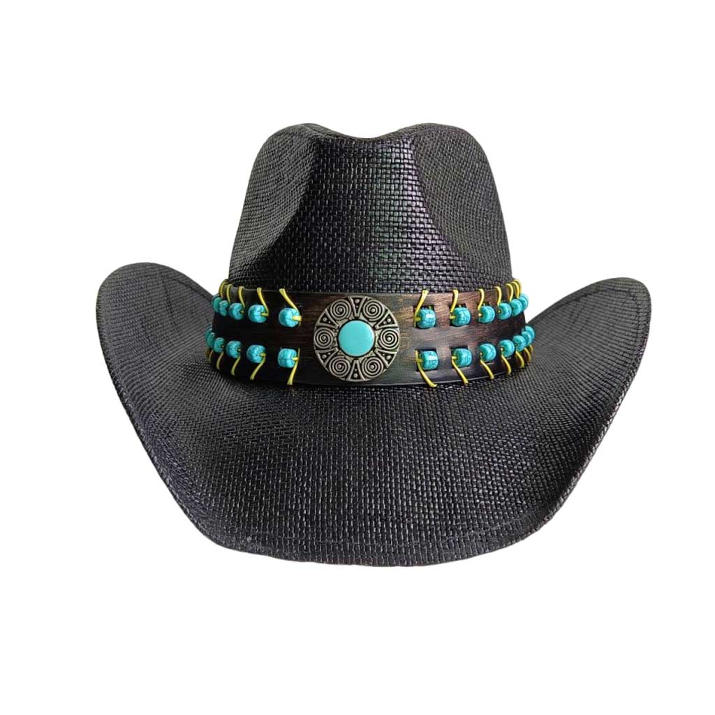 Western cowboy straw hat men and women retro wide-brimmed Cowboy Straw Hat Embroidered Wide Brim chapeau cowboy