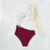 Women One Piece Sexy Backless Hollow Out Patchwork Bikini Sets Swimsuits