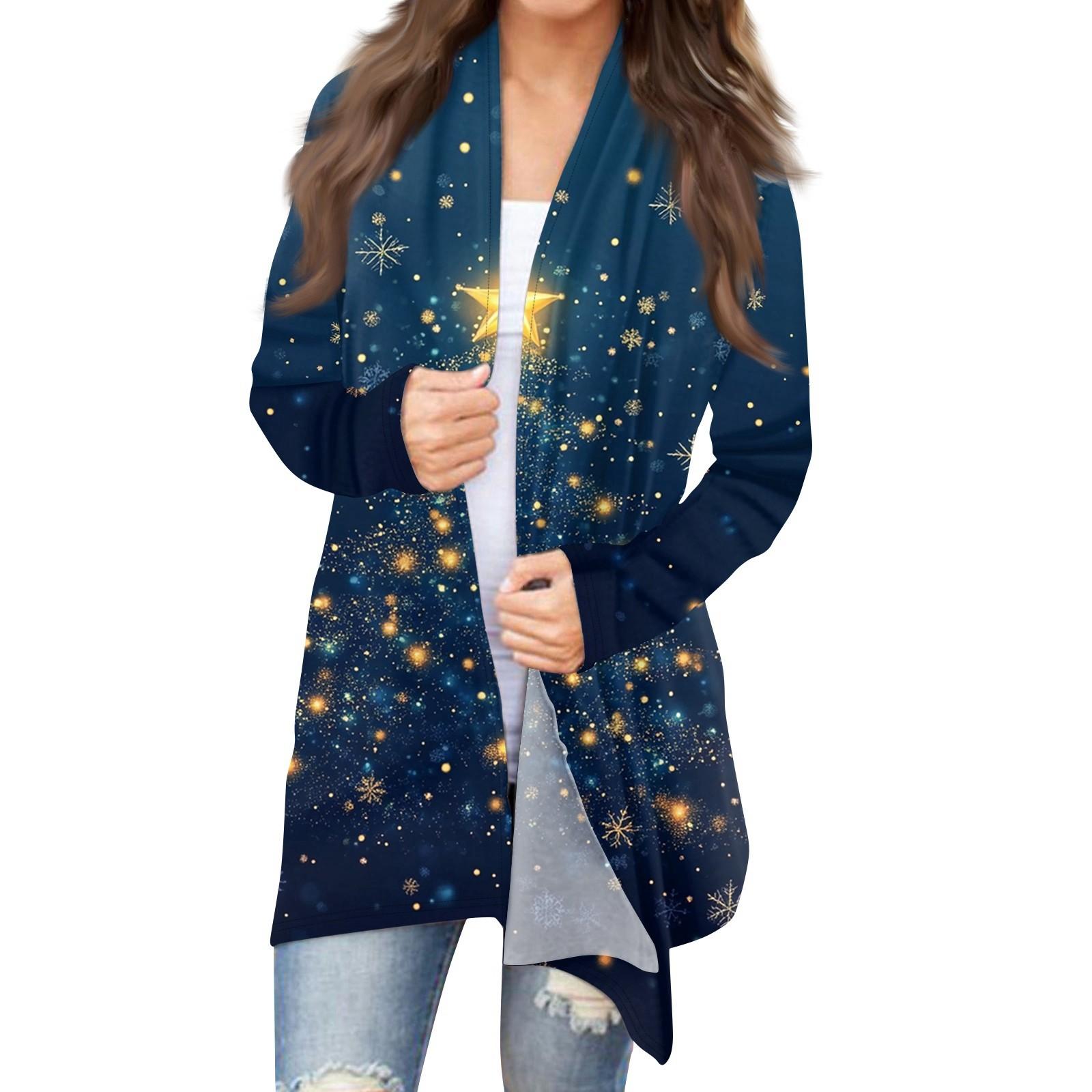 Женская модная рождественская куртка с принтом — фото 7