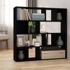 VidaXL Bookcase &; Screen, Black, 105x24x102 Cm, Engineered Wood, High Shelf, Side Furniture, Bookcase, Partition 823246