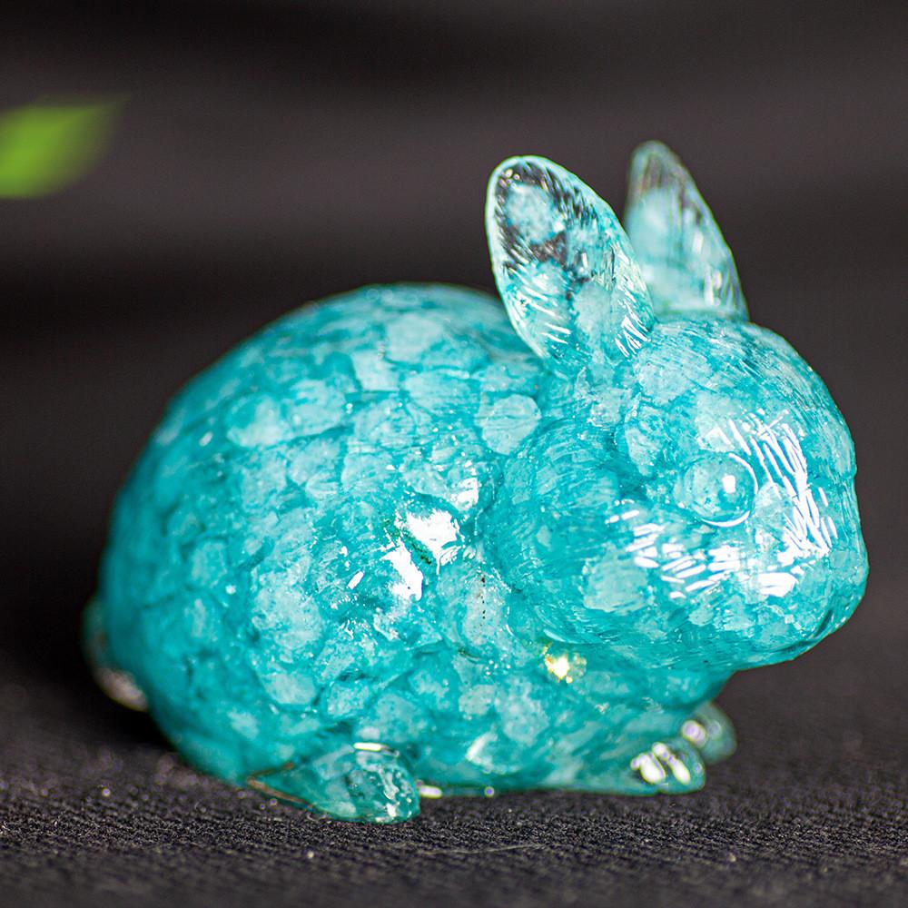 Natural Crystal Resin Bunny Figurine For Home Decor And Gift Giving