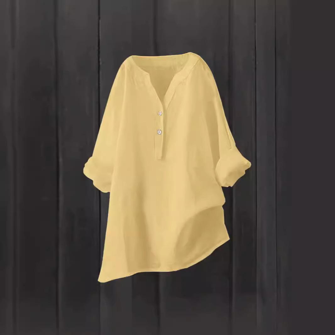 

Летняя свободная рубашка прозрачного цвета из хлопка, женская одежда XXXL жёлтый