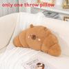 Plush Capybara And Dog Cartoon Throw Pillow With Croissant Exterior Design For Sofa Decor