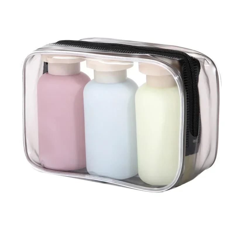 

3pcs 100ML Silicone Travel Bottles Accessories Portable BPA Free Leak Proof Squeezable Size Containers Travel Essentials Sets світло-сірого кольору