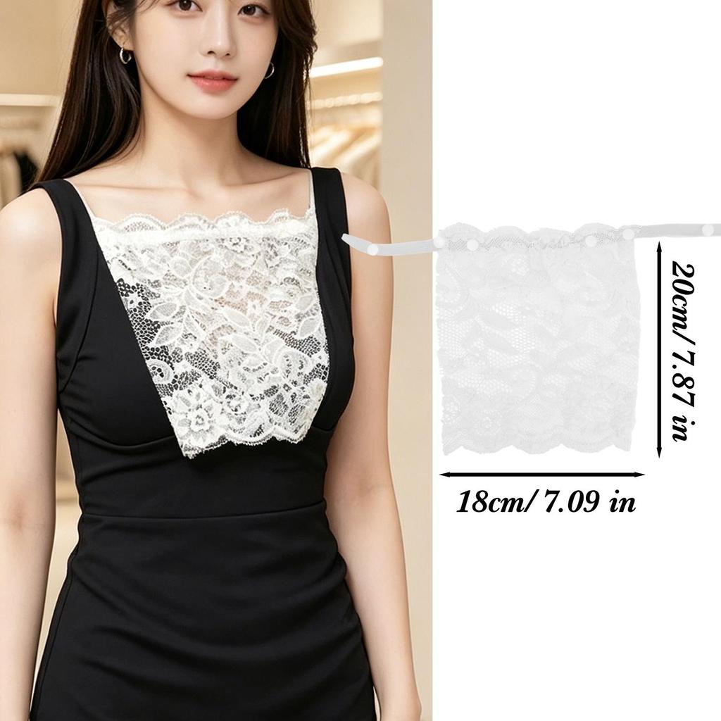 1/3x Dentelle pour femme à clipser Faux Camisole Insert de Soutien-gorge Panneau de Modestie Gilet Insert de Soutien-gorge Tube de Protection Enveloppant