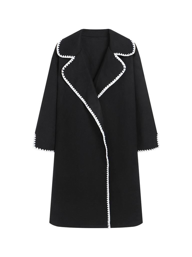 European Women's Double-Sided Wool Long Coat - Autumn/Winter Collection
