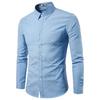 Chemise Business à Revers Manches Longues Coupe Slim Tendance pour Homme Couleur Unie Grande Taille Chemise pour Homme