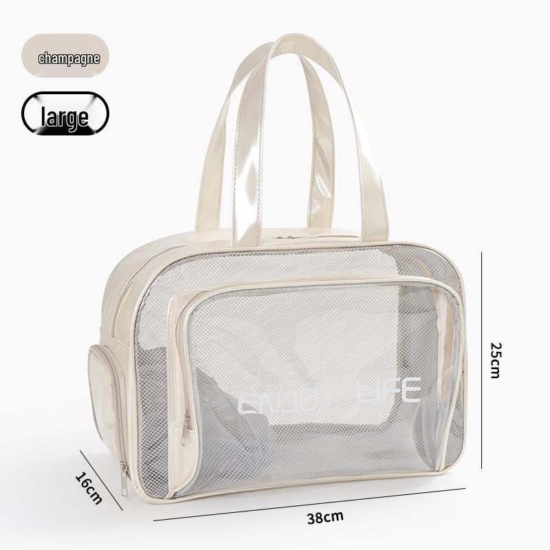 Waterproof Wet/Dry Beach & Fitness Toiletry Bag - Large Capacity Handheld Storage for Makeup & Swimming Gear