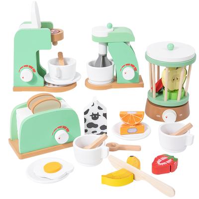 Children's Playhouse Wooden Toys, Simulation Juicer, Coffee Machine, Blender, Bread Machine, Creative Building Blocks
