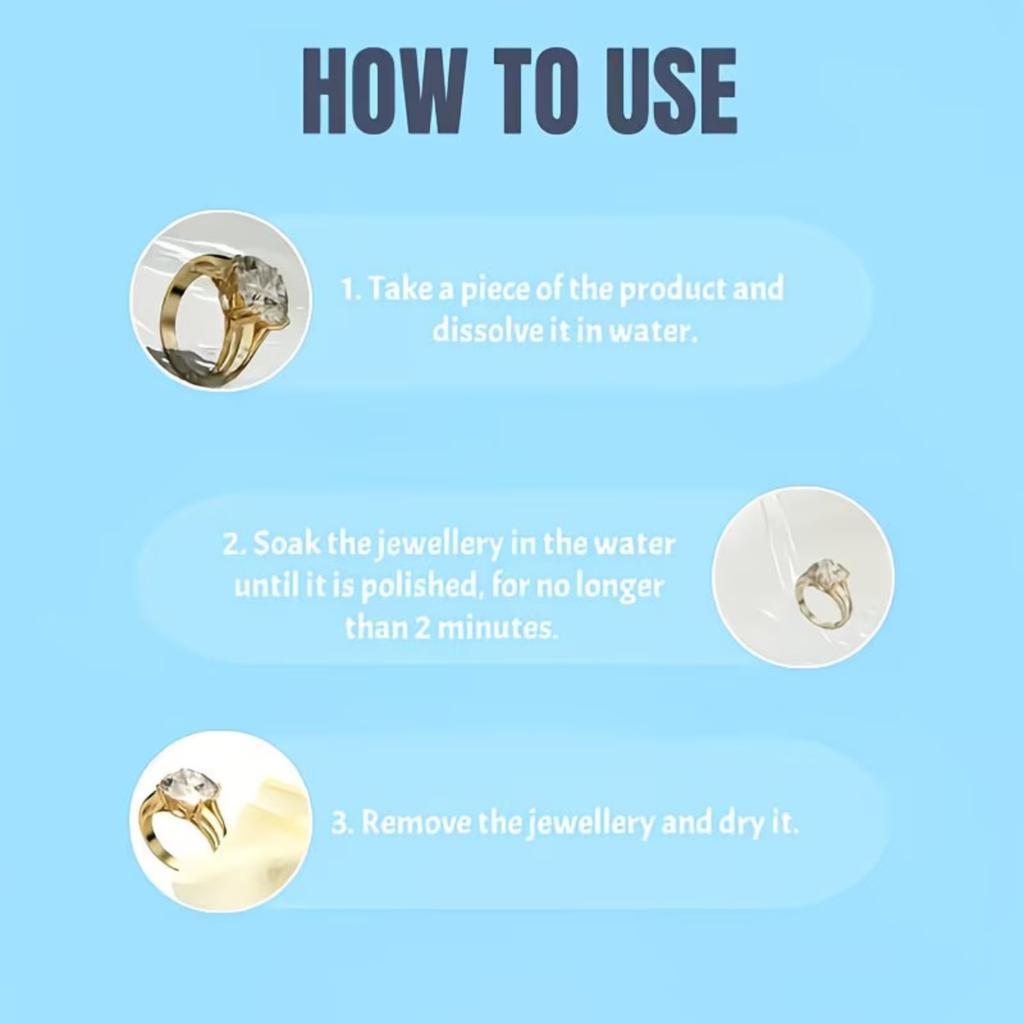 Jewelry Polish Effervescent Tablets for Cleaning and Restoring Shine Suitable for Various Jewelry Materials Easy To Use and Portable Container