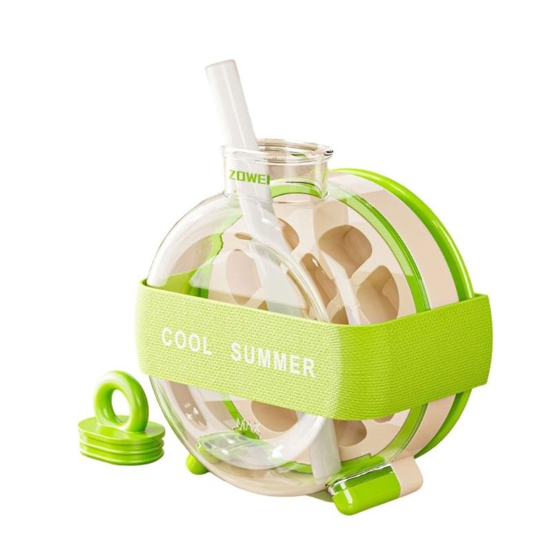 Efficient Portable Ice Cubes Molds Bottle With Built In Molds And Carry Strap Sports Water Bottle with Built in Ice Tray