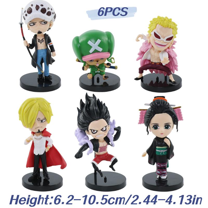 Piece 6pcs One Luffy Sanji Pvc Action Figure Model Home Decoration Toy Gift Fans