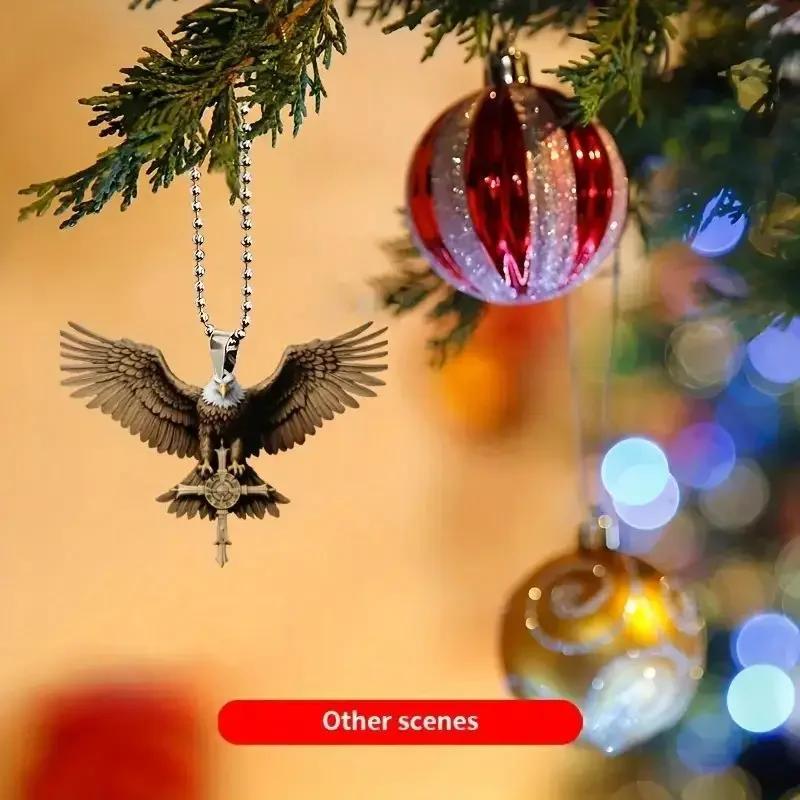 Eagle Cross Rearview Mirrors Pendant Car Hanging Ornaments Car Decoration Accessories Gifts for Women Men Christmas Decoration